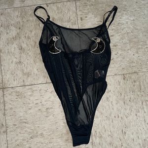 Missguided See Through Mesh Moon Bodysuit